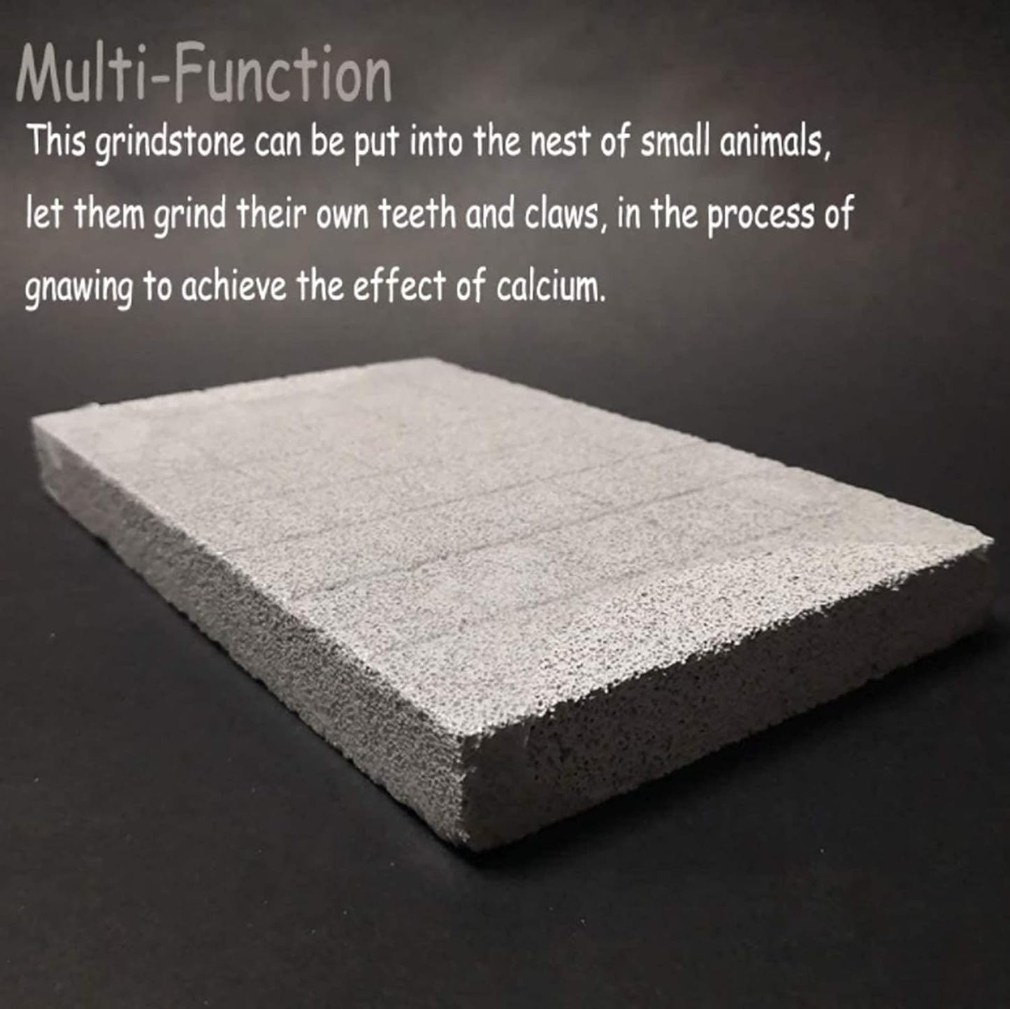 Hamiledyi Rabbit Scratch Foot Pads 2Pack Bunny Grinding Claw Pad Small Animals Lava Grinding Teeth Stone Hamster Chew Sweet Bamboo Treats Toy for Chinchilla Ferret Guinea Pig Rat Gerbil Hedgehog Grey