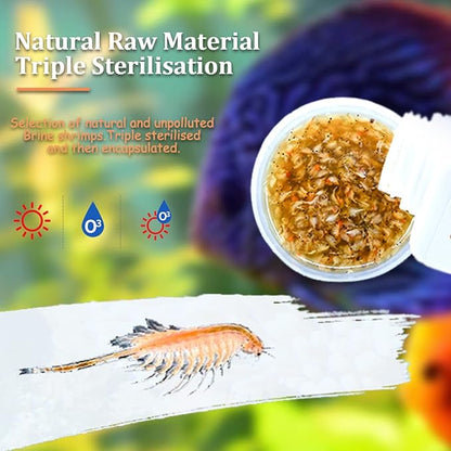 Instant Fish Food - Non-Living Adult Brine Shrimp for Fry/Larvae, Small Fish, Corals, Jellyfish, Seahorses & Invertebrates
