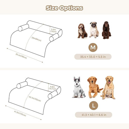 Avont Dog Bed Mat for Couch, Warm Fluffy Calming Sofa Topper Furniture Protector for Small Medium Large Dogs Cats with Removable Washable Cover -Darkgrey(M)