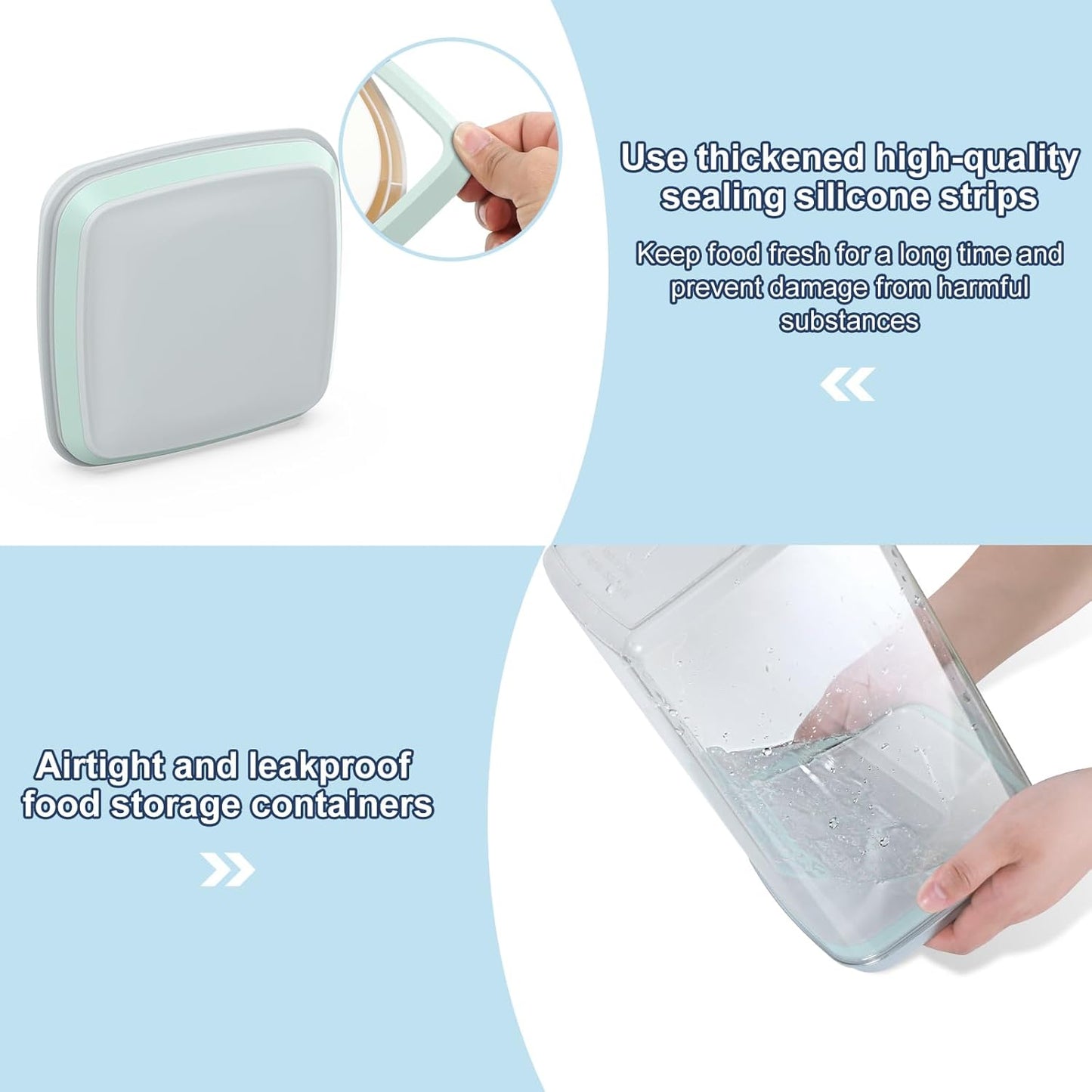 4.2Qt 2Pack Airtight Dog Cat Food Storage Container and Dog Treat Containers BPA-Free, PET Clear Stackable Pet Storage Bin, 1 Cup Scoop, 1 Sponge cleaning brush, Pop Top, With handle (Grey)