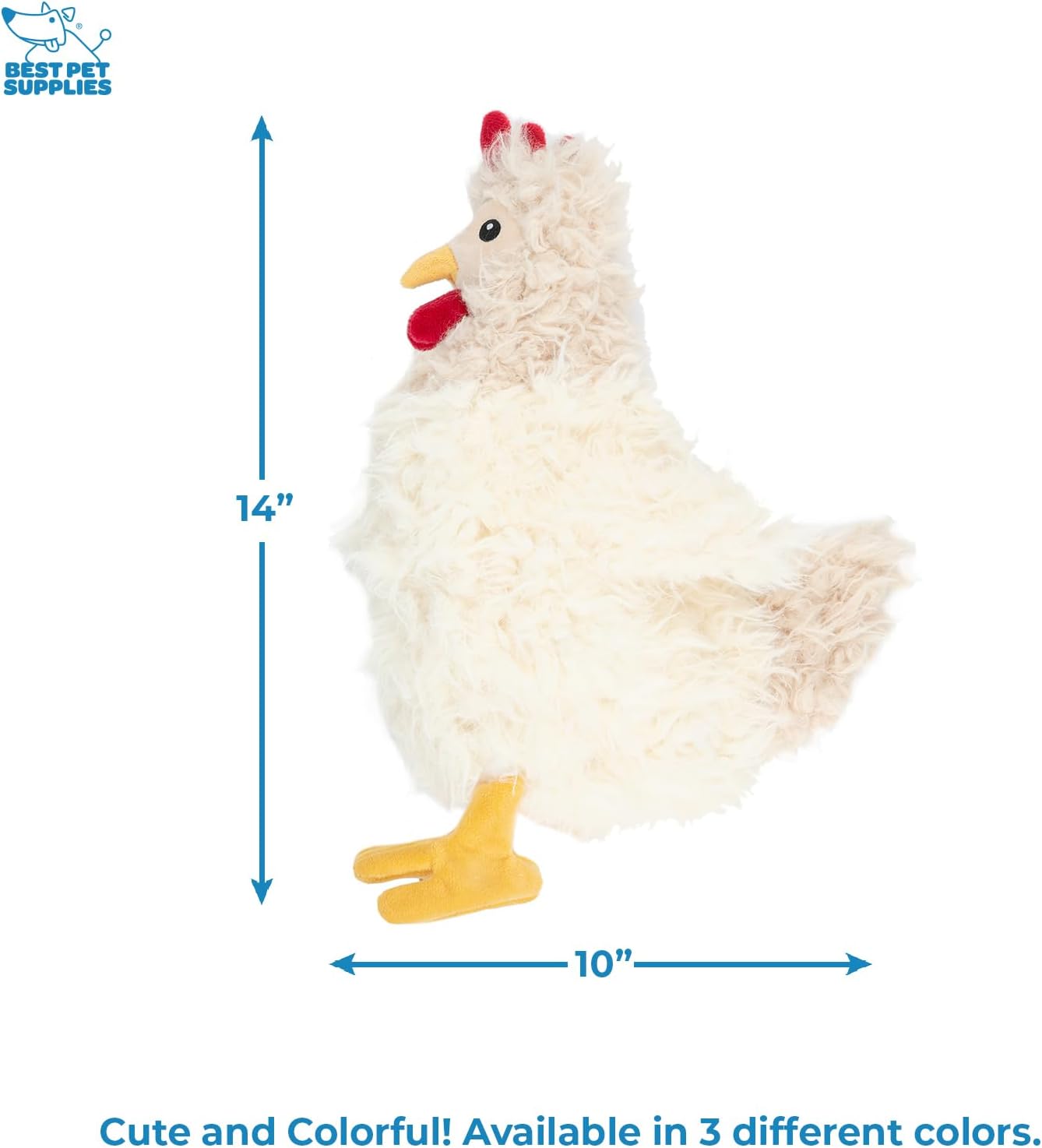 Best Pet Supplies Interactive Squeaky Dog Chew Toy, Ideal Dog Toys for Chewers, Small, Medium & Large Dogs, and Fetch Lovers - Crinkle Chicken (Brown, Beige, Wine Red), Large