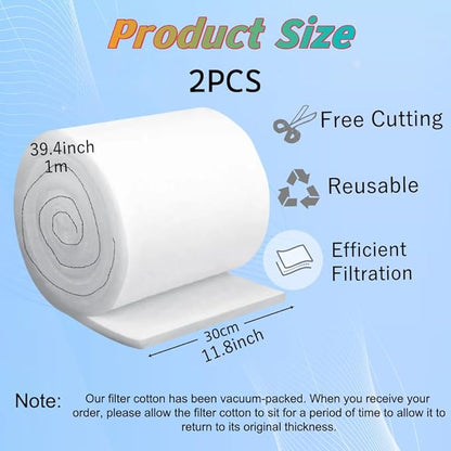 Aquarium Filter Pad 39.4 x 11.8in 2pcs Aquarium Filter Media for Crystal Clear Water Fish Tank Ponds Garden Saltwater Fershwater Plant Trutle