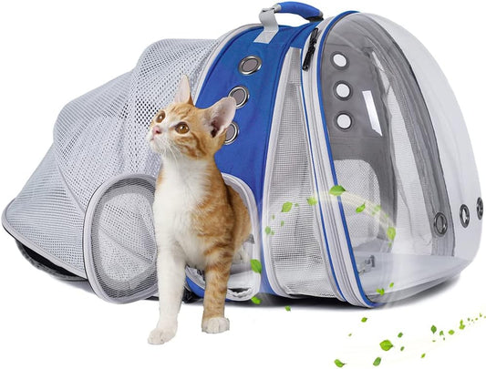 Dual Expandable Cat Backpack Carrier, Fit up to 20 lbs, Expandable Pet Carrier Backpack for Large Fat Cat and Small Puppy