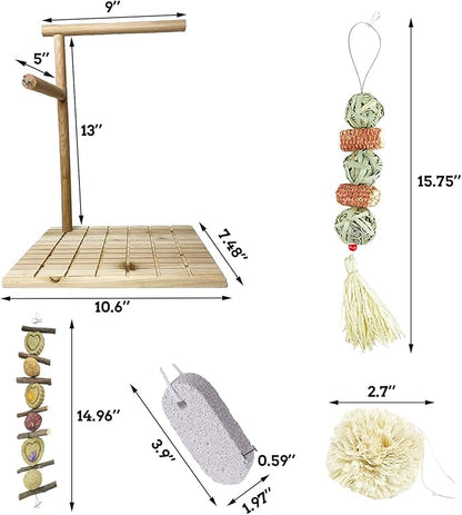 kathson Bunny Chew Toys for Teeth Grinding, Rabbit Wooden Scratch Board Feet Pad Platform Small Animals Play Toy for Guinea Pigs Chinchilla Hamsters Other Rodent Pets(A)