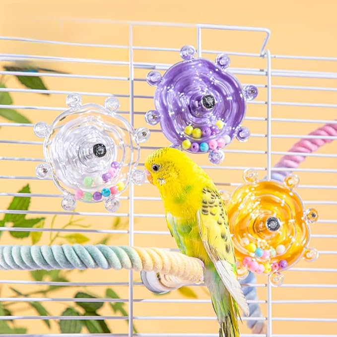 Lovebird Toys, Parakeet Toys for Conures, Small Bird Interactive Training Parrot Cage Bird Accessories, Budgie, Cockatiel, Sun Parrot,Small Educational Fun Toy for Parakeets(Purple)