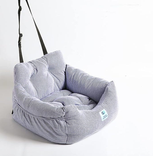 Aidou Dog Booster Seat for Small to Large Dogs & Cats, Pet Travel Safety Seat with Storage & Dual-use Car & Home Bed (Small Blue)