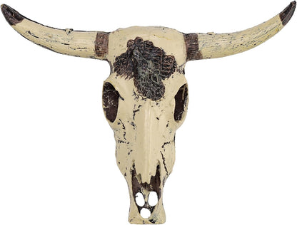 Resin Bull Skull Hideout for Terrarium Small Reptile Hide and Cave for Bearded Dragon Snake Tarantula Decorative Cattle Skeleton Decor for Tank Fish Aquarium