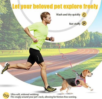 No Pull Dog Harness with Leash Set - Adjustable Reflective Step-in Puppy Vest for Small Medium Dogs & Cats, Pink S - Escape Proof Soft Mesh Comfort Harness for Walking, Choke Free Pet Safety