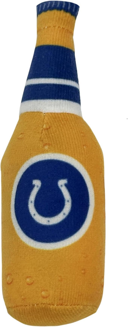 Pets First Best Plush CAT Toy - NFL Indianapolis Colts Complete Set of 3 Piece Cat Toys Filled with Fresh Catnip. Includes: 1 Helmet Cat Toy, 1 Football Cat Toy with Feathers & 1 Beer Bottle