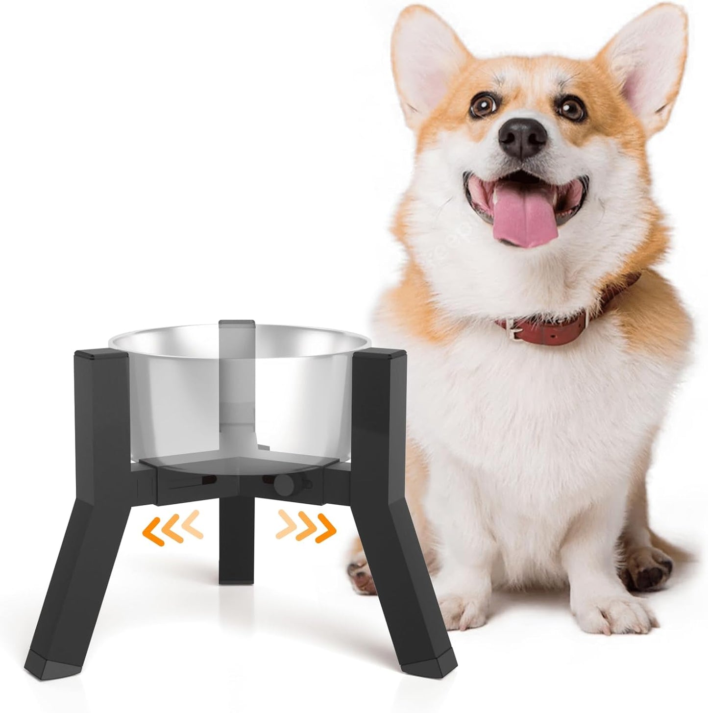 Elevated Dog Bowl Stand for Small Dogs, Adjustable Width 5-8", Raised Dog Food Water Bowls Holder, Bowl Not Included