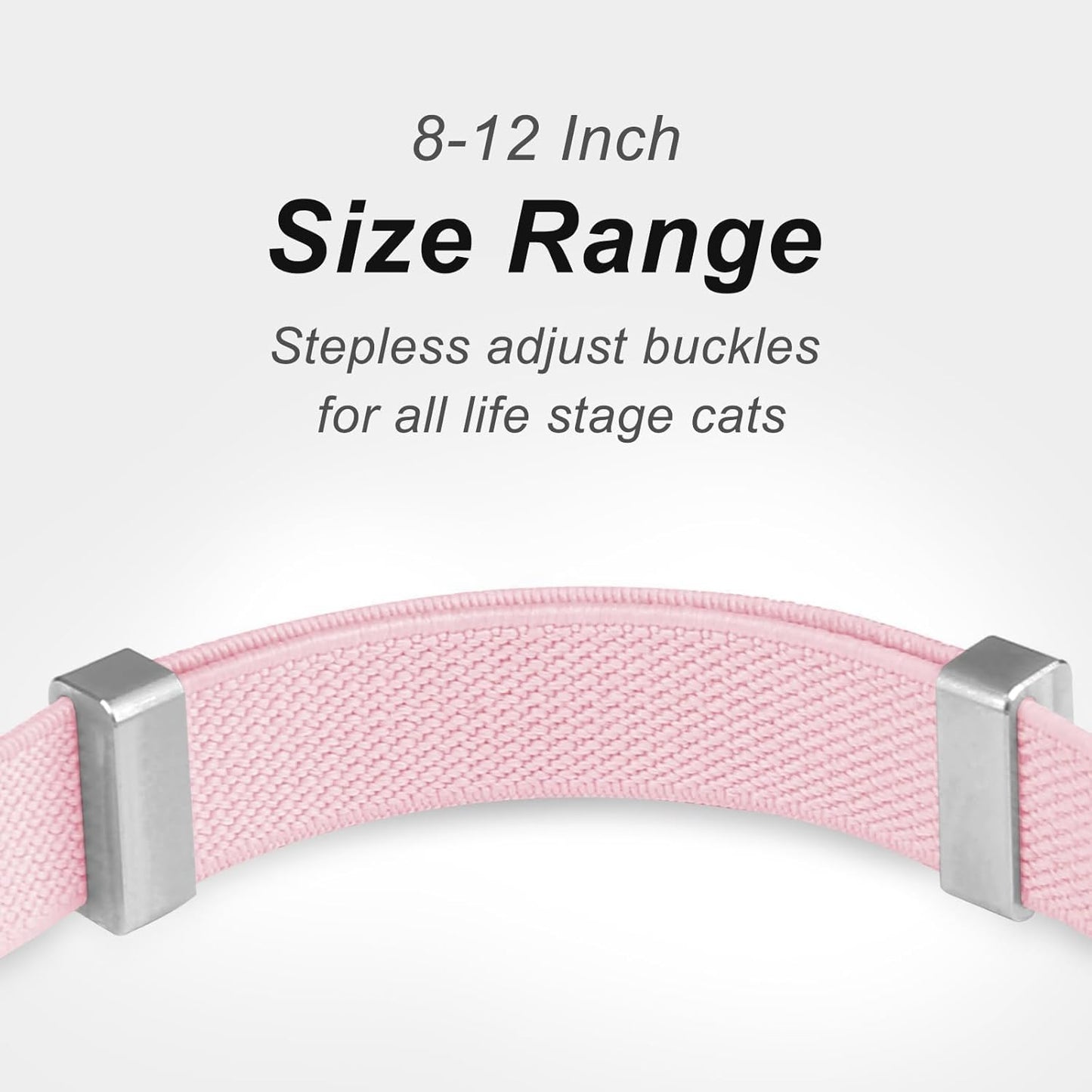 AirTag Cat Collar,Ultra Elastic Cat Tracker Collar with Apple Air Tag Holder, [Lightweight][Scratch Resistant] Stepless Adjustable GPS Pet Collar for Cats Kittens, Pink