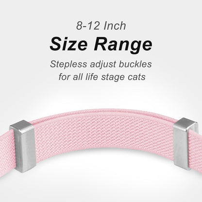AirTag Cat Collar,Ultra Elastic Cat Tracker Collar with Apple Air Tag Holder, [Lightweight][Scratch Resistant] Stepless Adjustable GPS Pet Collar for Cats Kittens, Pink