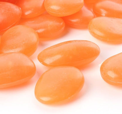 Shiny Stone Glow in The Dark Pebbles,Decorative Glow Stones,Fish Tank Aquarium Gravel,Glow Pebbles for DIY Garden Gifts Decoration(Big Size, 3-4cm, 400g/14.1oz) (Orange Yellow)