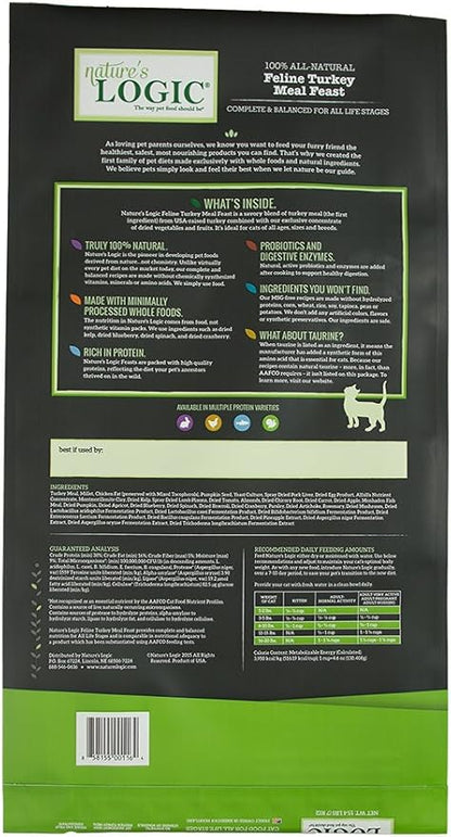 Nature's Logic Turkey Dry Cat Food (1 Pack), 15.4 lb