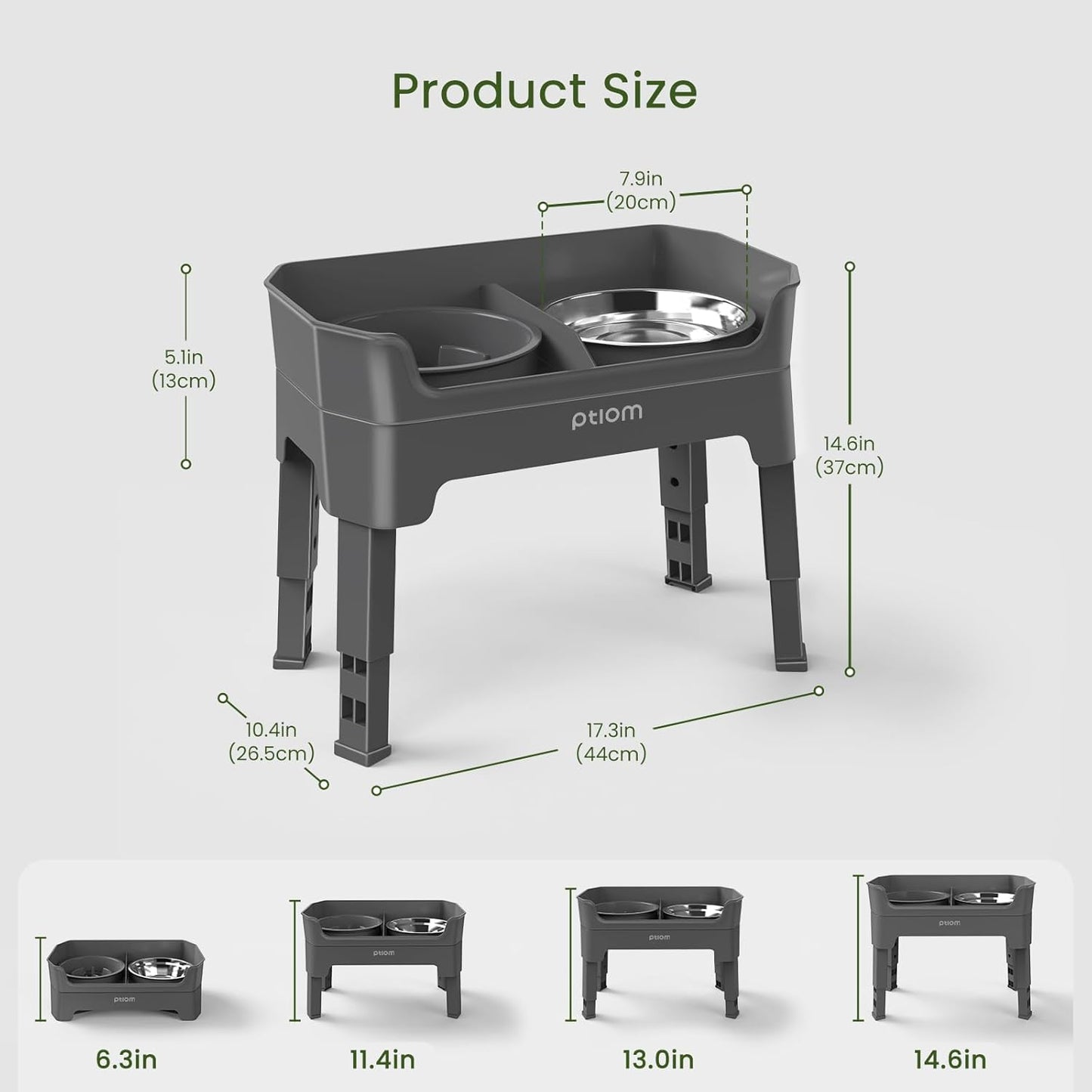 KPWACD 4-in-1 Elevated Slow Feeder Dog Bowls, 4 Height Adjustable Mess Proof Raised Dog Bowl Stand with Licking Plate, 2 Stainless Steel Doggy Food Bowl & Slow Feeder for Large Medium Small Pets