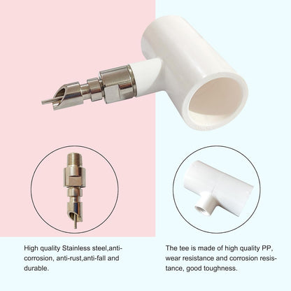 Threaded Stainless Steel Rabbit Water Nipples Automatic PVC Tees Rodent Waterering System Reusable Animal Breeding Supplies (6PCS)
