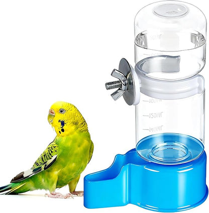 BWOGUE Automatic Bird Water Dispenser, 4.73 Fl Oz Parakeet Water Dispenser for Cage No Mess Suspended Bird Water Feeder for Cockatiel Budgie Conure Lovebirds