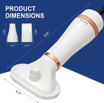3-in-1 Pet Hair Dryer Brush for Dogs & Cats Portable, Dog Hair Blower & Slicker Brush Adjustable Temp (Low/Middle/High), Overheat Protection