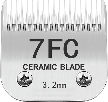 TRAH 7FC Blade Dog Grooming Clipper Replacement Blades Compatible with Andis Dog Clippers,Most A5, Wahl KM Series Clippers,Detachable Ceramic Blade,Size-7FC, 1/8-Inch Cut Length (3.2mm) Silver