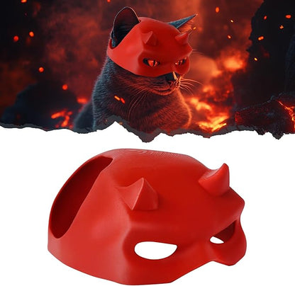 Cat Bat Mask Halloween Costumes Accessories for Cats, Cat Bat Cosplay Apparel (Medium, Red Devil)