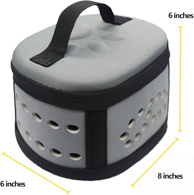 KAMEIOU Portable Small Animal Guinea Pig Carrier Cage with Mat Zipper Breathable Hole Window Hamsters Hedgehogs Guinea Pigs Small Pet Travel Carrier Cage Case Handbag for Animals Carrier（Grey）