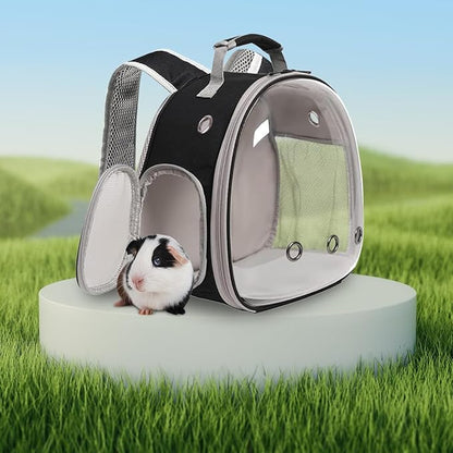 Guinea Pig Backpack, Space Capsule Bubble Window Small Animal Backpack for Guinea Pig, Bird Bunny Rabbit
