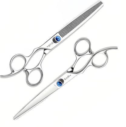 7.5in Straight Thinning Dog Grooming Scissors Set, VG10 Steel Pet Shears Kit, Professional Dog Trimming Scissors, for Rabbit Cat Face Body Hair Cutting Groomer or at Home, with Ergonomic Handle