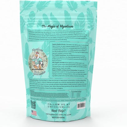 Mycelium Premium Parakeet Protein | Bird Food for Parakeets & Budgies | High-Protein Seed Blend with Corn, Buckwheat, Safflower, Sunflower & Pumpkin | Organic & Non-GMO | High-Nutrient 5 lb Bag