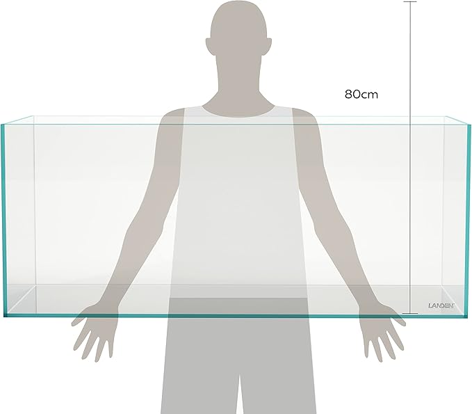 Landen 120P 72.2 Gallon Rimless Low Iron Aquarium Tank, W47.2 × D19.7 × H19.7 (120x50x50cm) 12mm Thickness with Black Nano Foam Leveling mat Included