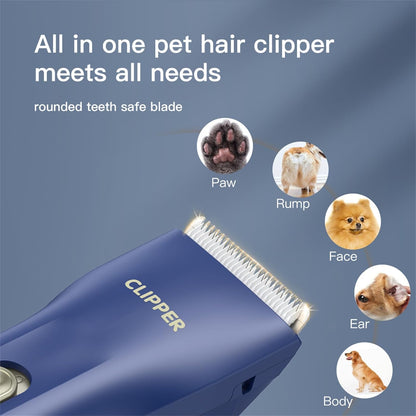 2 in 1 Prowerful Home Professional Dog Grooming Kit Clipper Low Noise USB Rechargeable Gifts for Dog Cat Blue,MTS006
