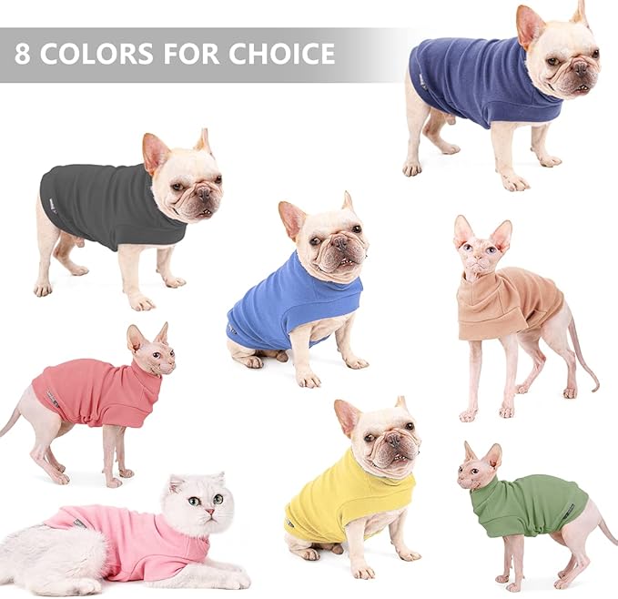 Small Dogs Fleece Dog Sweatshirt - Cold Weather Hoodies Spring Soft Vest Thickening Warm Cat Sweater Puppy Clothes Sweater Winter Sweatshirt Pet Pajamas for Small Dog Cat Puppy (Large, Dark Grey)