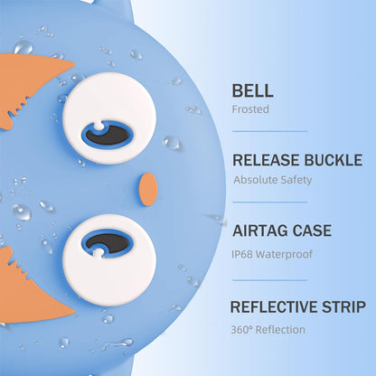 Airtag Cat Collar Breakaway, Reflective Kitten Collar with Apple Air Tag Holder and Bell for Girl Boy Cats, Lightweight Cat Collars for Apple AirTag, Hidden GPS Tracker Holder for Cats, Blue (9-13")