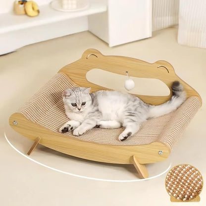 Extra Large Cat Scratcher Bed Lounge for Indoor Cats – Sisal Scratch Pad, Cat Lounger Couch Chair, Kitten Kitty Play Hammock, Feline Furniture, XL XXL Bigger Giant Curved Board (X-Large)