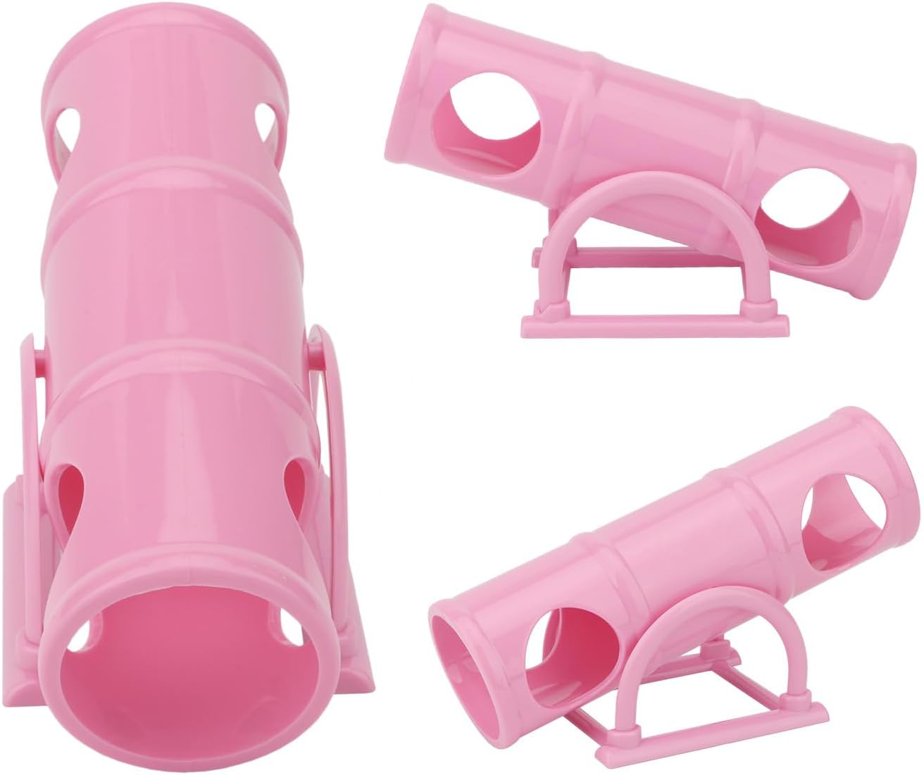 Hypeety Hamster Plastic Seesaw Tunnel Toy Hamster Mouse Hollow Tunnel Tube Toy Funny Exercise Gym Playground for Hmaster Dwarf Gerbil Small Pets (Pink)