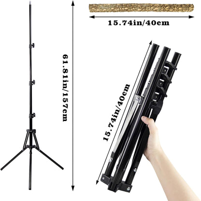 Wooden Bird Perch Stand with a Height Adjustable Tripod, Bird Training Accessories for Indoor or Outdoor, Birds Stand for African Grey, Budgies, Cockatiels, Lovebirds, Conures, Small to Medium Birds
