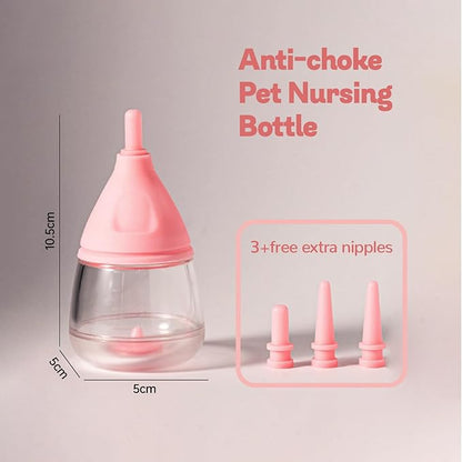 RockTech Ergonomic Kitten Bottle Feeding kit, Puppy Bottles for Nursing Puppy Milk -40ml Anti-Choking Slow Flow Nursing Bottle for Newborn Kittens/Puppies/Small Animals (Pink)