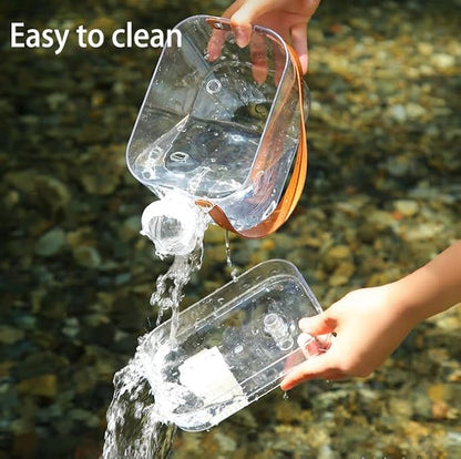 KAMEIOU Travel Small Animals Guinea Pig Cage Carrier for Hamsters Hedgehogs Ferret Guinea Pigs Portable Carrier Cage with Belt Handle Ice Storage Water Bottle 360° Transparent Breathable Box Carriers