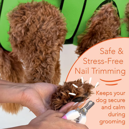 Haminway Pet Grooming Hammock – Large Dog Grooming Sling for Nail Trimming, Bathing & Ear/Eye Care – Green