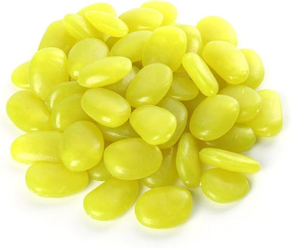 Shiny Stone Glow in The Dark Pebbles,Decorative Glow Stones,Fish Tank Aquarium Gravel,Glow Pebbles for DIY Garden Gifts Decoration(Big Size, 3-4cm, 400g/14.1oz) (Yellow)
