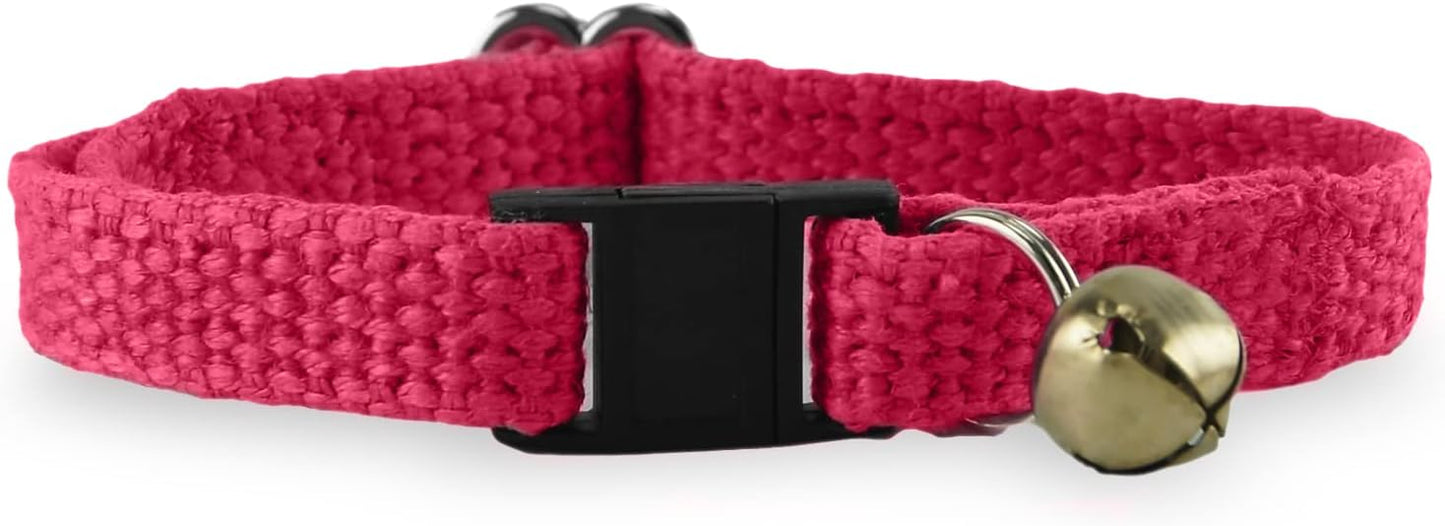 Hepper Hemp Safety Breakaway Cat Collar with Bells - Adjustable Large to Small Kitten Collar with Bell - Cat Collars for Girl Cats/Cat Collars for Boy Cats - Minimalist Cute Cat Collar with Cat Bells