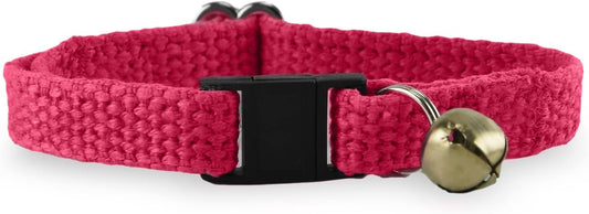 Hepper Hemp Safety Breakaway Cat Collar with Bells - Adjustable Large to Small Kitten Collar with Bell - Cat Collars for Girl Cats/Cat Collars for Boy Cats - Minimalist Cute Cat Collar with Cat Bells