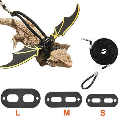 Bearded Dragon Harness Leash Set,Adjustable Lizard Leash Harness, 3 Pack Reptile Lizard Harness Leash with Traction Rope for, for Amphibians