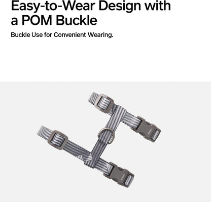 pidan Cat Harness & Leash Set, Cats Escape Proof Adjustable Kitten Harness for Large Small Cats, Lightweight Soft Walking Travel Petsafe Harness Grey,Neck Girth 7.8'' 12.2'', Chest Girth 10.2'' 16.9''