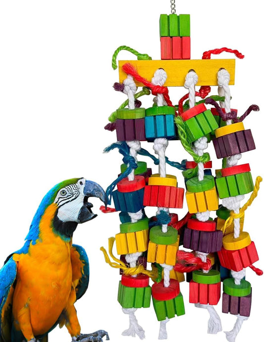 Large Bird Parrot Chewing Toys for Macaws, African Grey, Amazon Parrots, cokatoos (20 inch)