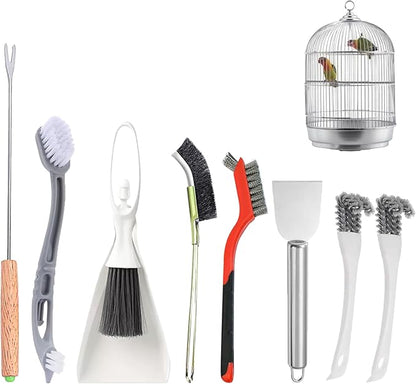 Bird Cage Cleaning Brush Tool Set, Bird Cage Cleaner, Suitable for Bird Cages, Rabbit Cages, Hamster Cages, Parrot Cages, and Other Small Pet Cage Accessories