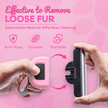 Sinko Deshedding Tool for Dogs & Cats, Pet Grooming Brush, Skin Friendly Deshedding Tool, Dog Brush for Shedding, Effectively Reduces Shedding by up to 95% for Short Medium Long Pet Hair (Pink)