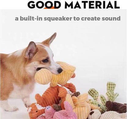 5 Pack Tough Dog Toys Stuffed Squeaky Dog Toys Assortment Value Bundle Dog Squeaky Toys Assortment Puppy Pet Mutt Dog Toy Dog Squeak Toy for Medium Large Dogs