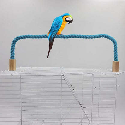 2 Pack Bird Rope Perch & Swing, Bird Cage Stand Pole Accessories, Climbing Toy for Parrot, Parakeet, Budgies, Cockatiels & Lovebirds (39.37"/100 cm)
