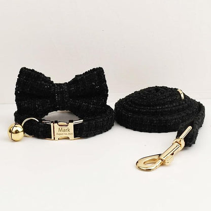 Personalized Cat Collar with Engraved Name and Phone Number - Customizable Kitten Collars for Girls (Tweed)