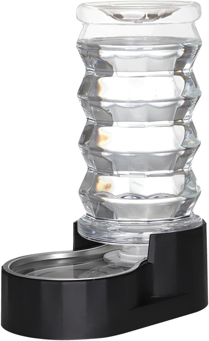 RIZZARI Dog Water Dispenser Bowl: 8L Large Black Stainless Steel Automatic Pet Dispenser with Replaceable Filter - Anti-Splash Design for Busy Owners